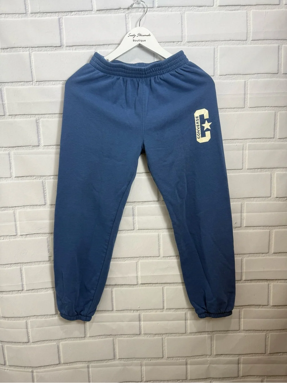 Converse Kids Fleece Jogger Sweatpants – Blue | Size L (12–13 Years / 147–163 cm